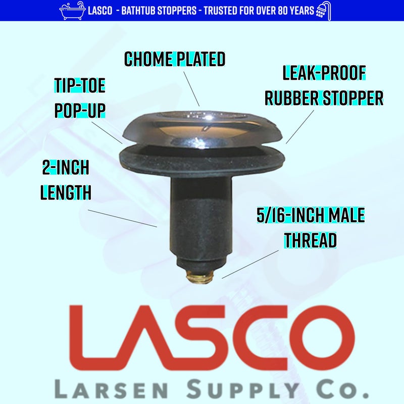 LASCO 03-4821 Rapid Fit Style Strainer Stopper Bathtub  Chrome Plated - Image 3